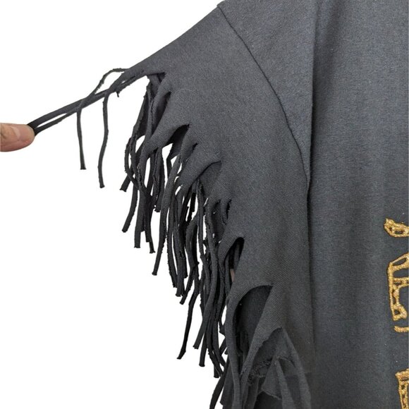 Fruit of the Loom BEST‎ Vintage Eqypt black T Shirt with Fringe and Beads - Picture 9 of 12